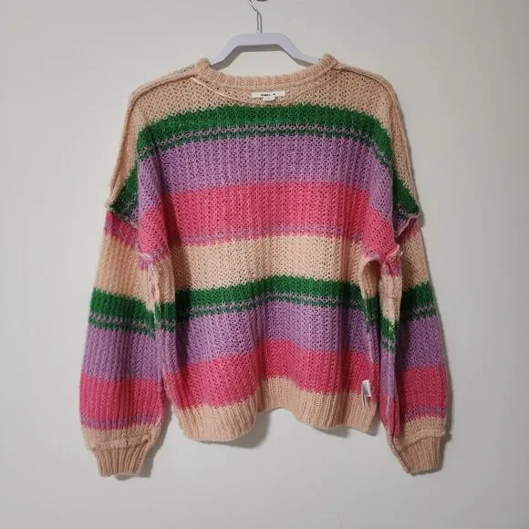 O'Neil Juniors Lake View Striped Drop-Shoulder Sweater Size S Colorful Oversized - Picture 6 of 9